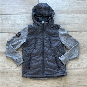 Superdry japan men jacket gray XL sweatshirt slim fit zippered